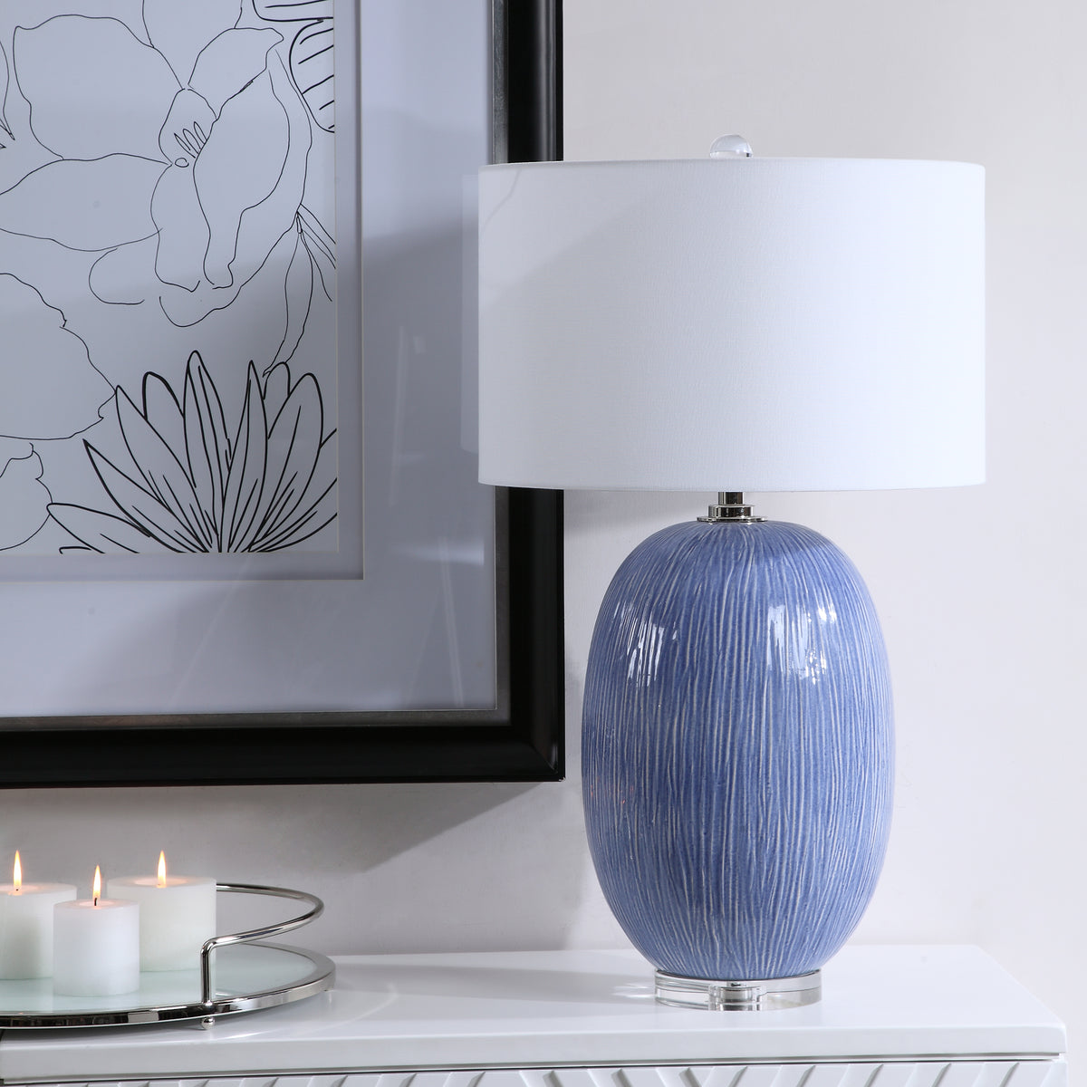 Uttermost Westerly Blue Table Lamp