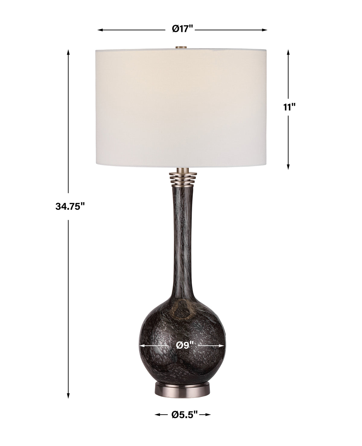 Uttermost Cosmos Charcoal Glass Table Lamp