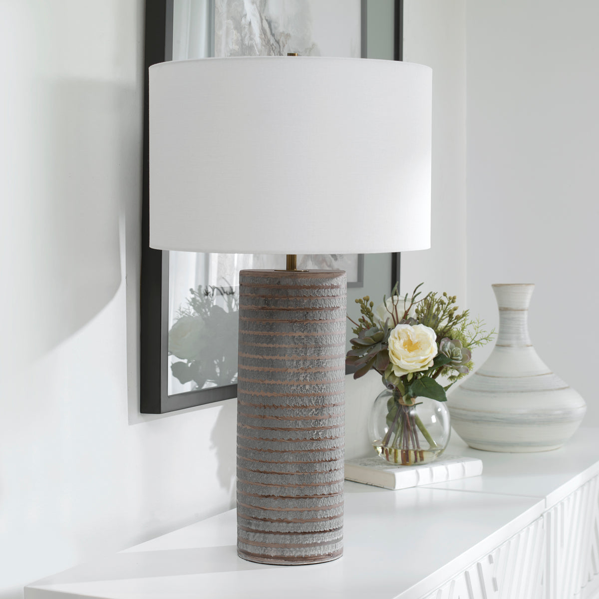Uttermost Monolith Gray Table Lamp