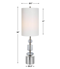 Uttermost Stratus Gray Glass Buffet Lamp