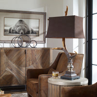 Uttermost Stag Horn Dark Shade Table Lamp