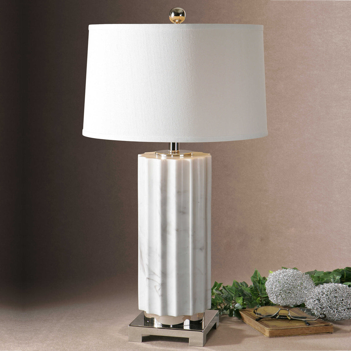 Uttermost Castorano White Marble Lamp