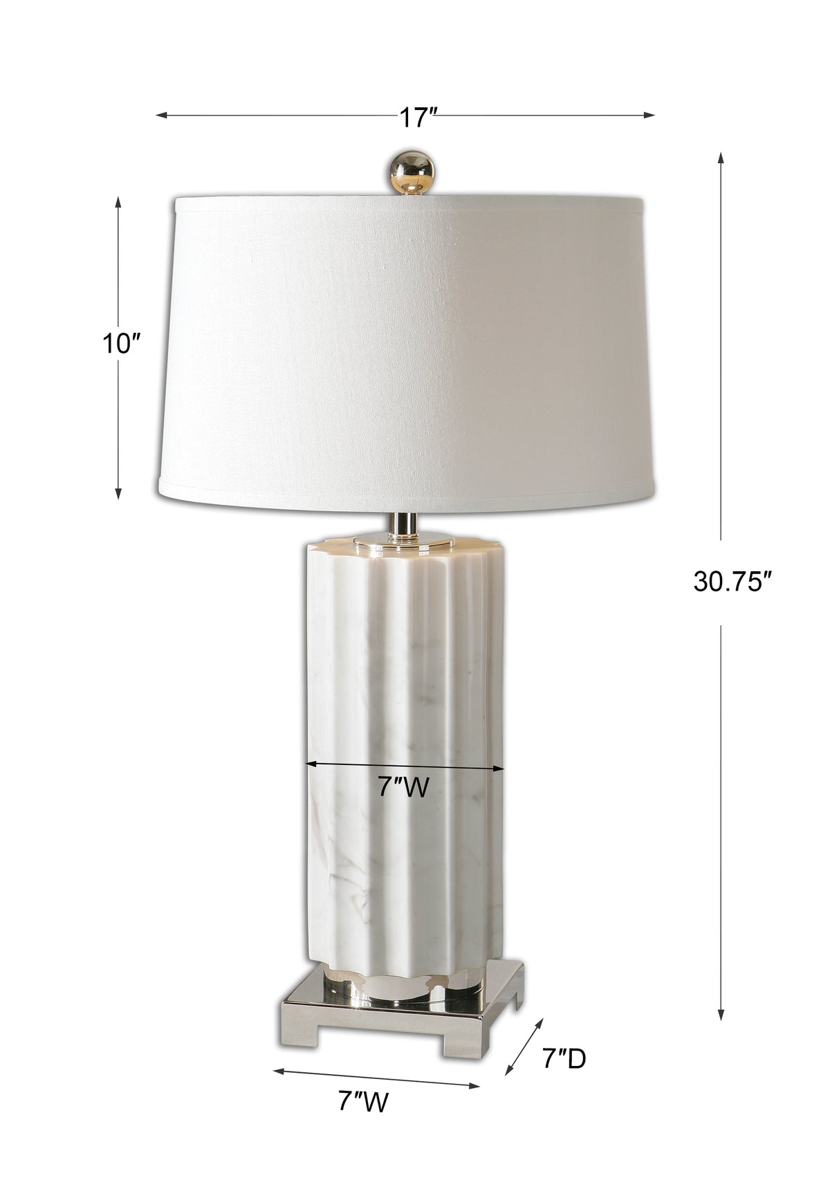 Uttermost Castorano White Marble Lamp