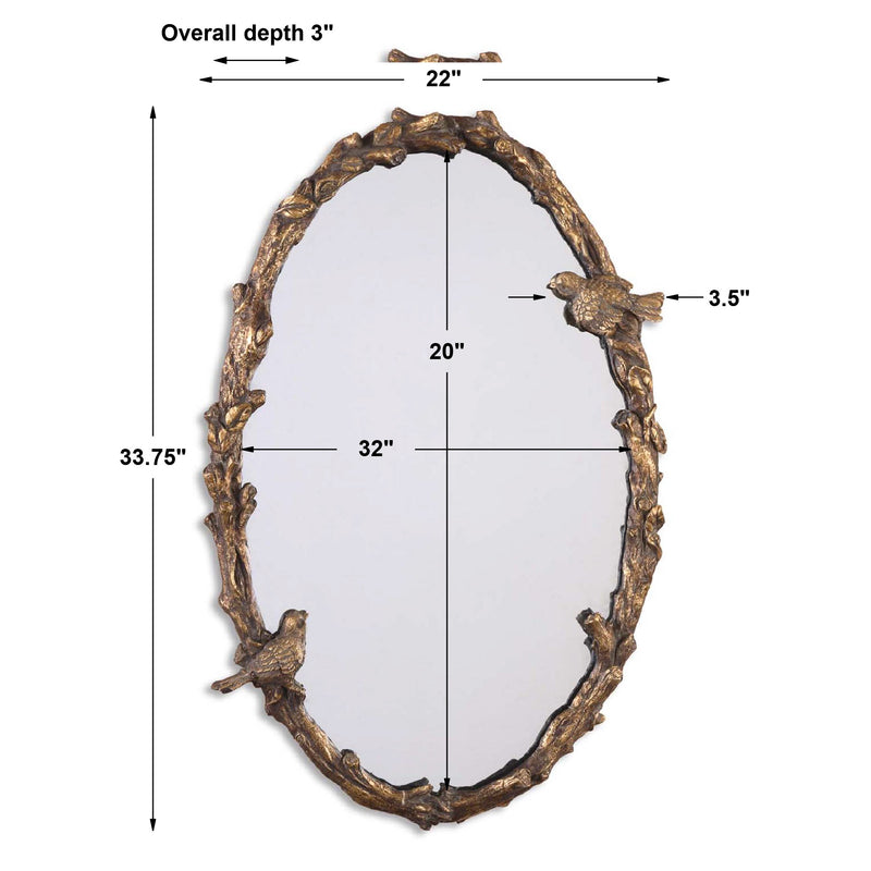Uttermost Paza Oval Vine Gold Mirror