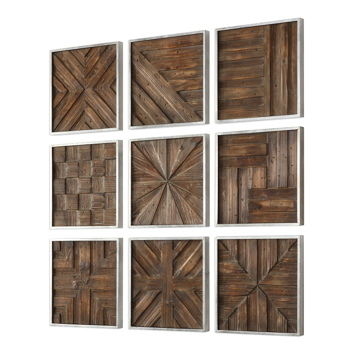 Uttermost Bryndle Rustic Wooden Squares S/9