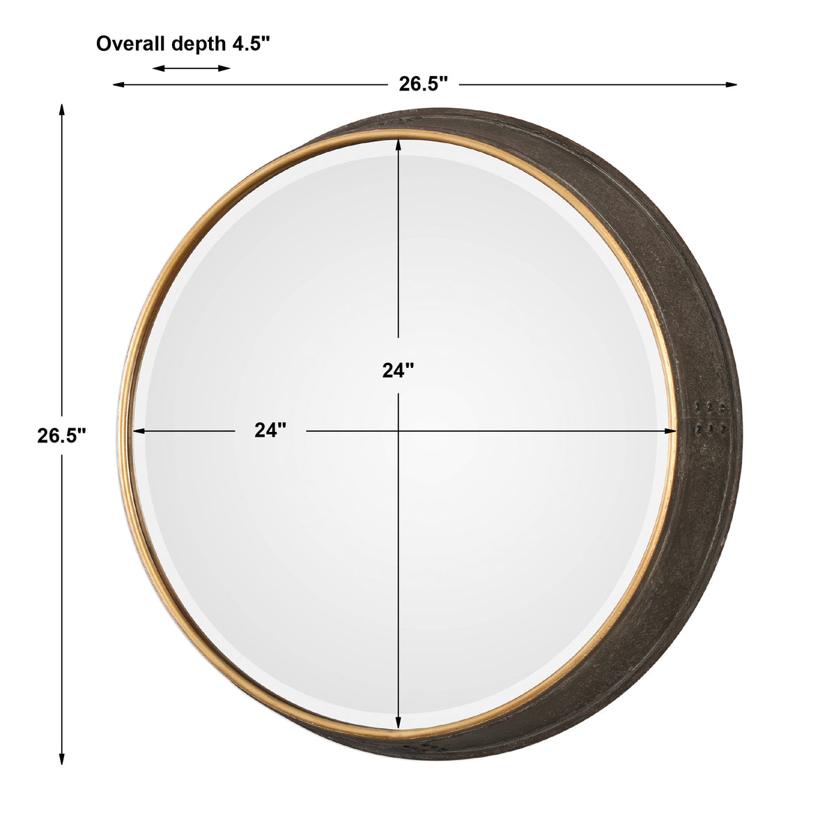 Uttermost Sturdivant Antiqued Gold Round Mirror