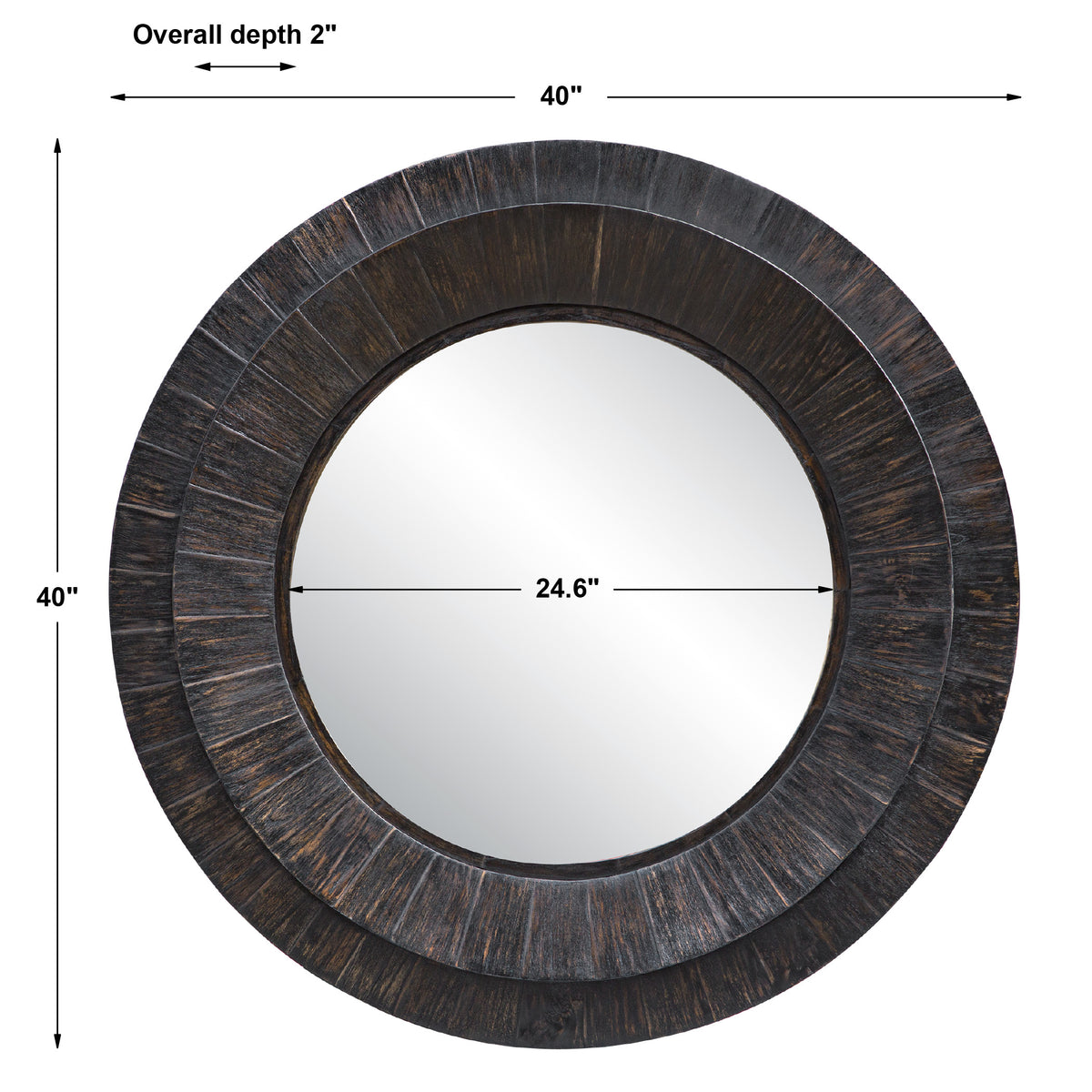 Uttermost Corral Round Wood Mirror