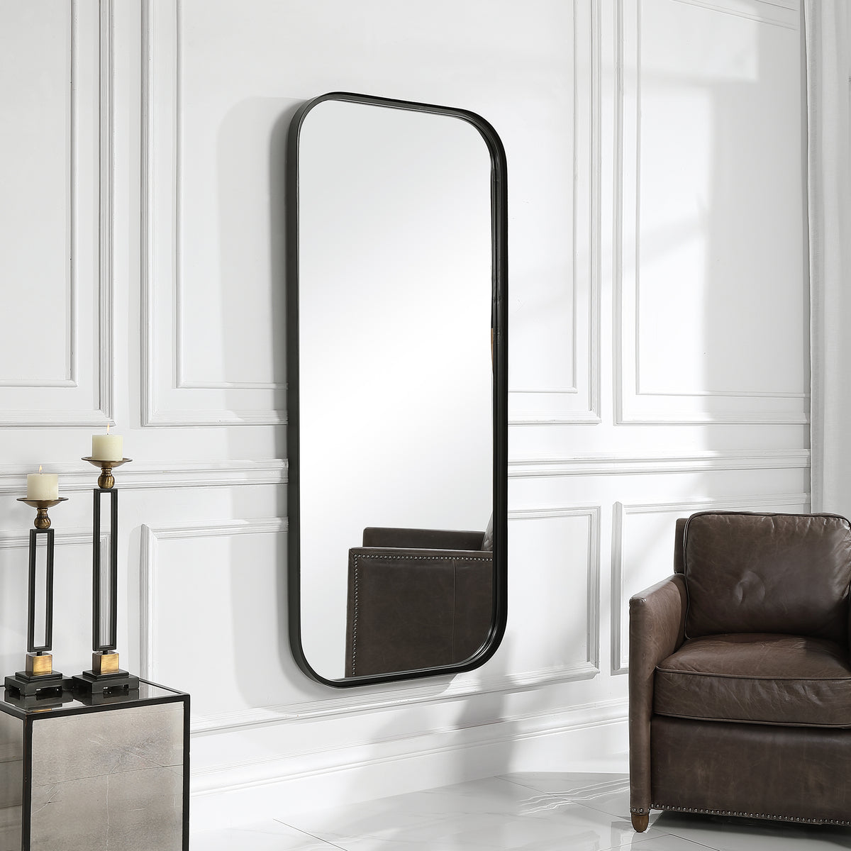 Uttermost Concord Black Tall Iron Mirror