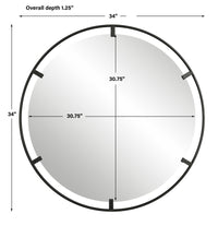 Uttermost Cashel Round Iron Mirror