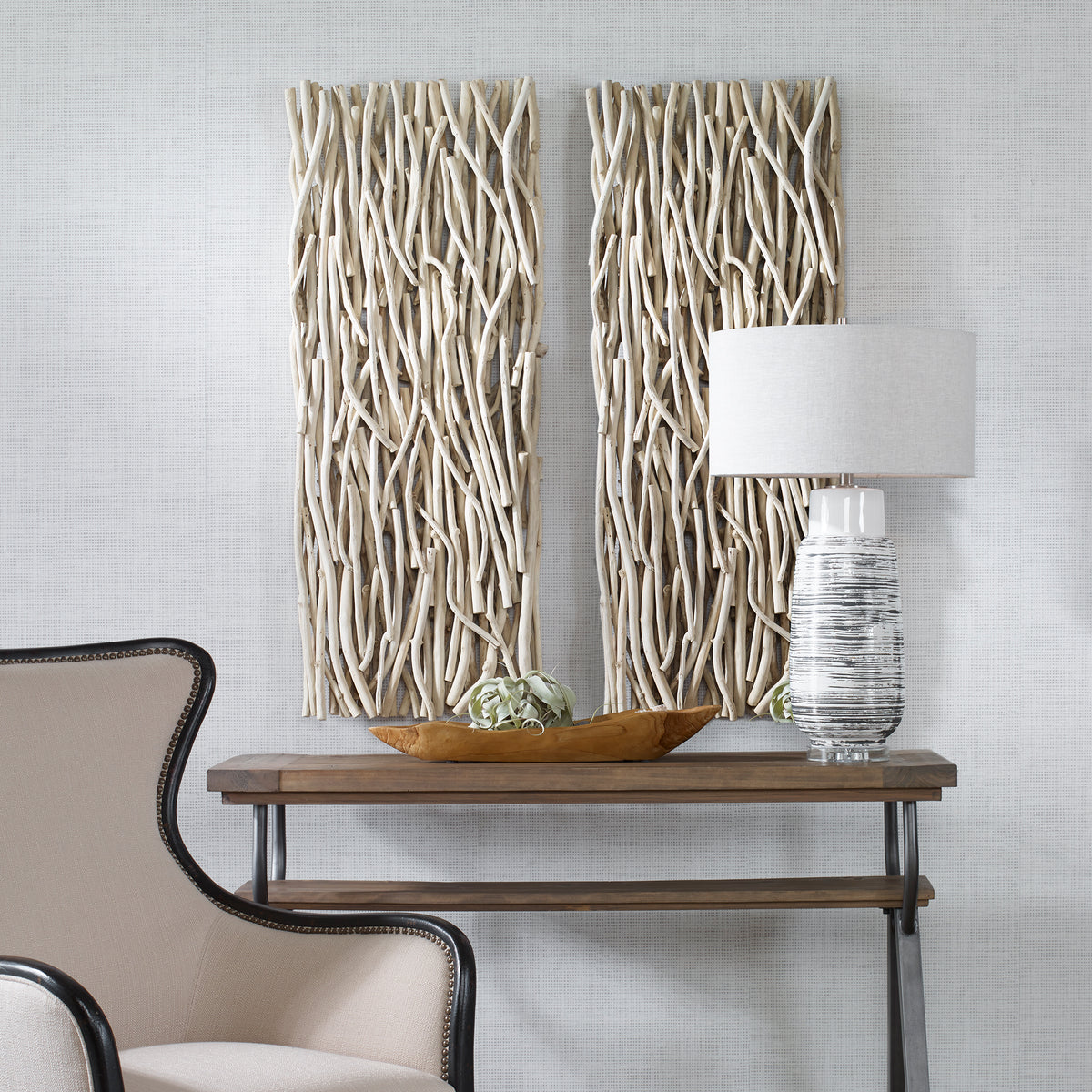 Uttermost Gathered Teak Bleached Wood Wall Decor