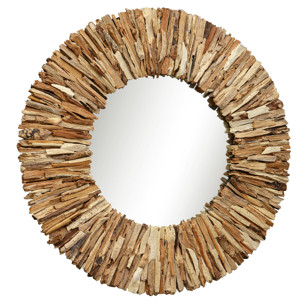 Uttermost Teak Branch Bleached Round Mirror
