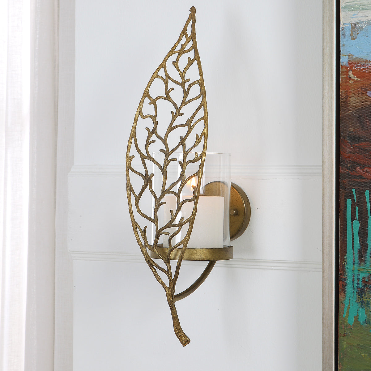 Uttermost Woodland Treasure Gold Candle Sconce