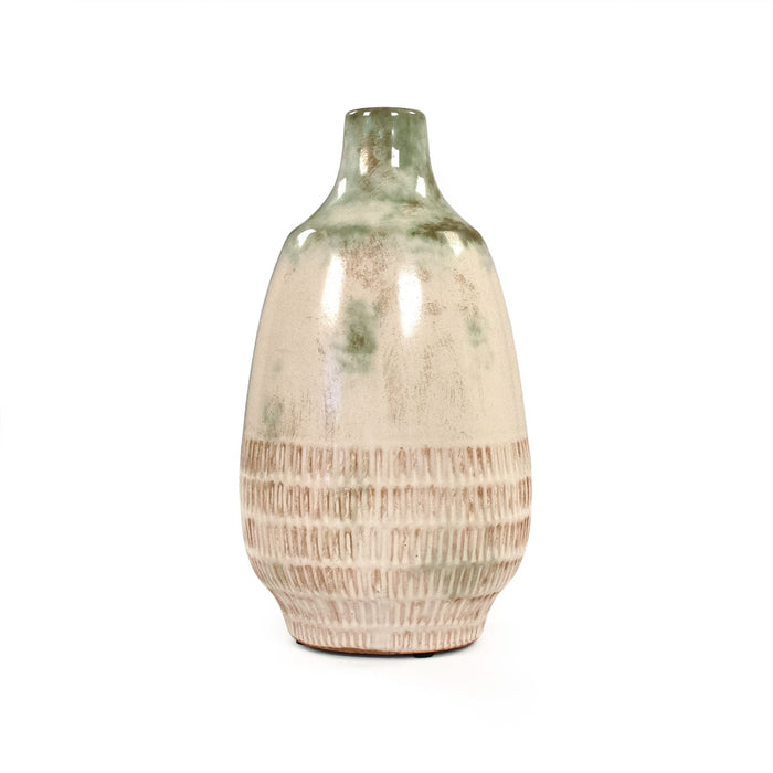 Ivory and Jade Vase Small by Zentique