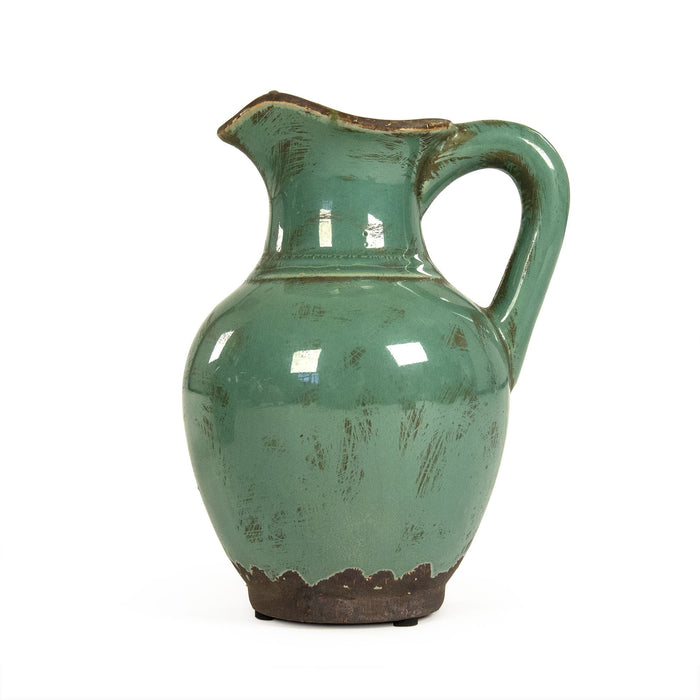 Distressed Green Pitcher Large by Zentique