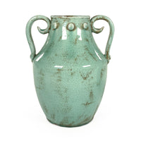 Distressed Turquoise Vase Large by Zentique