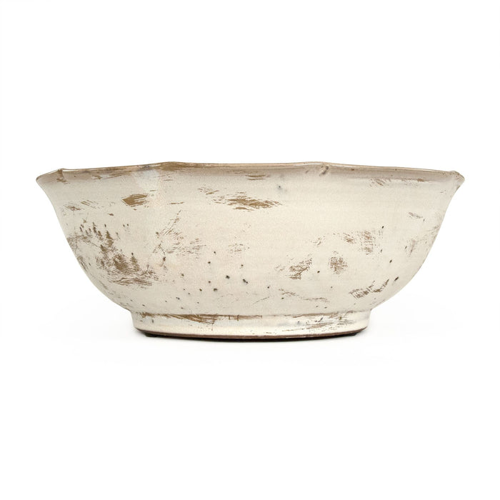 Distressed Off-White Flare Bowl by Zentique