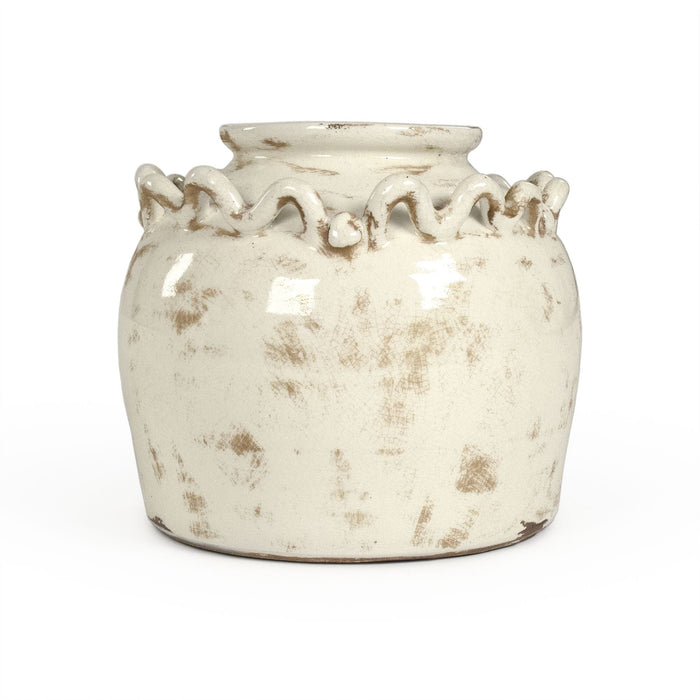 Distressed Off-White Vase by Zentique