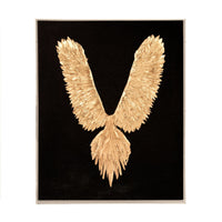Abstract Gold Leaf Feather Bird Wall Art by Zentique