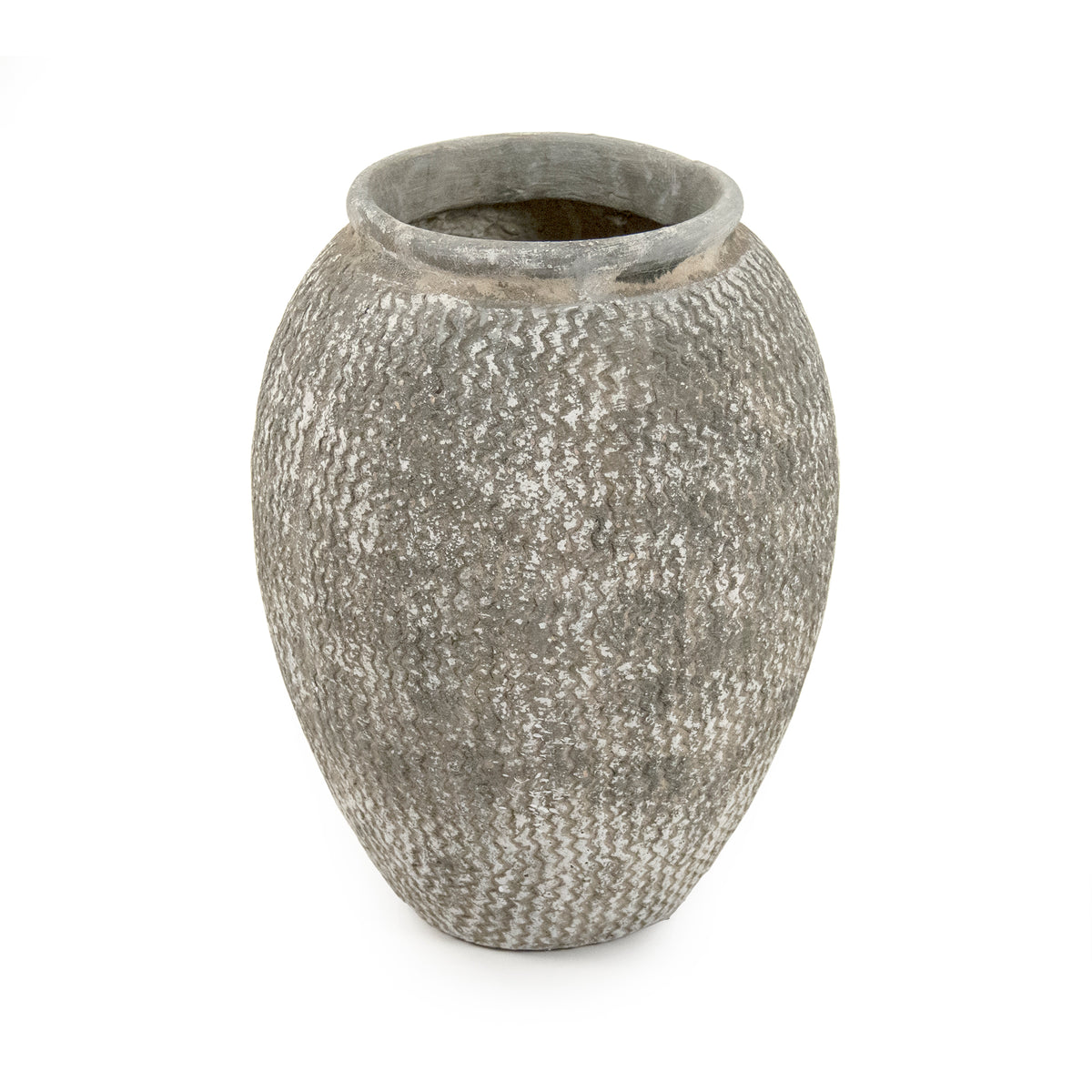 Distressed Grey Wash Vase (9918S A866) by Zentique