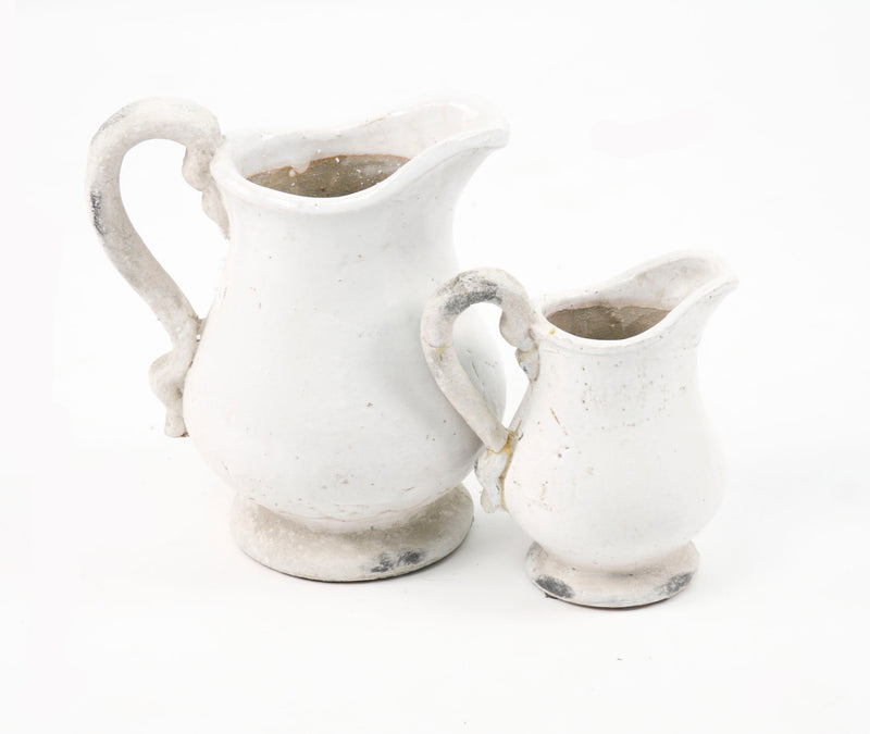 Distressed White Pitcher (5268L) by Zentique