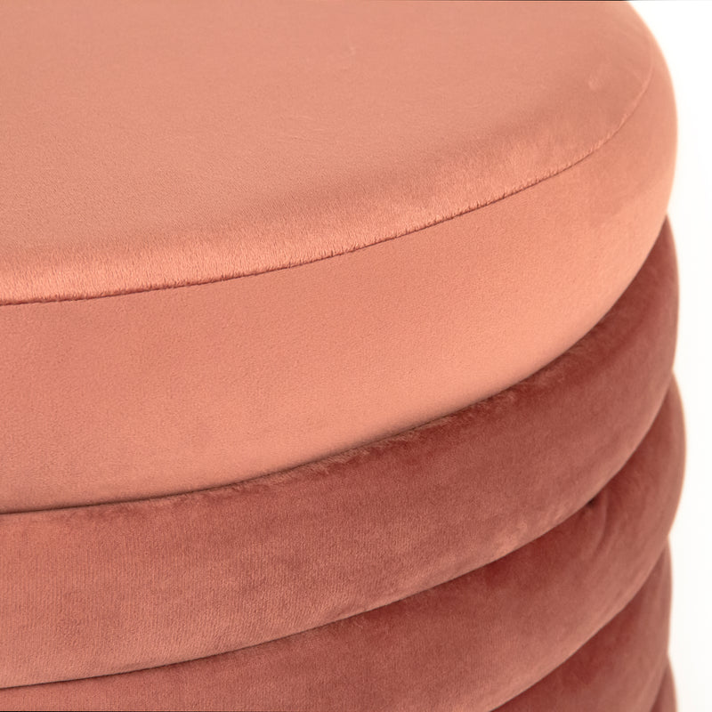 Mauve Rose Velvet Ottoman by Zentique