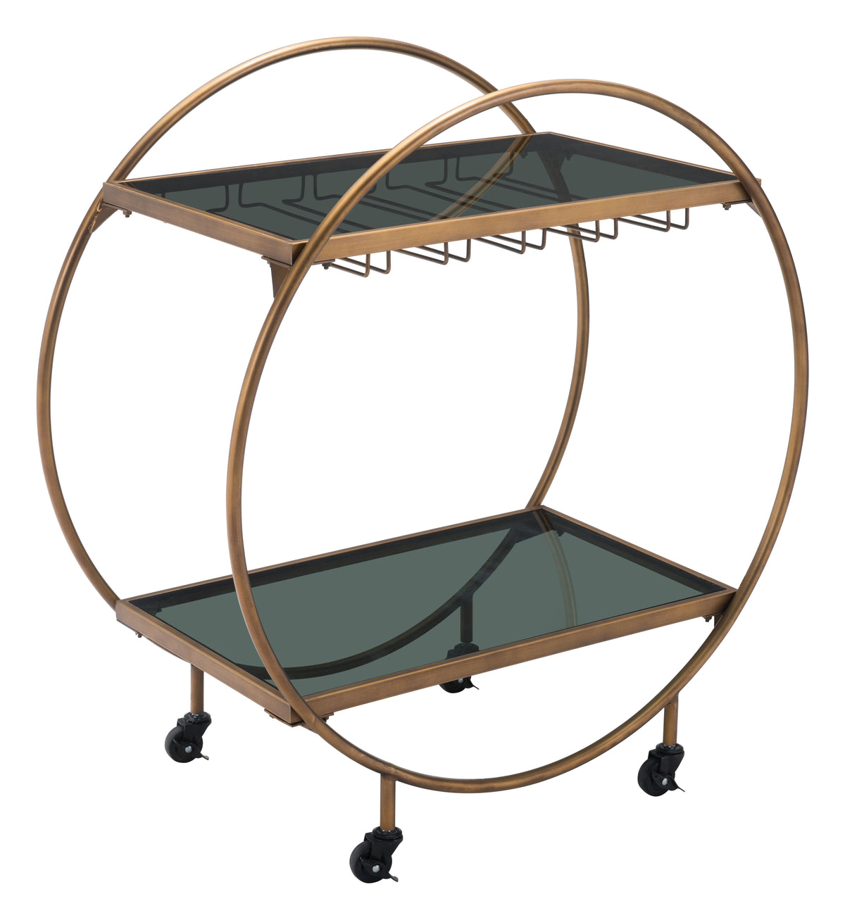 Arc Bar Cart Brass & Black