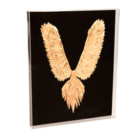 Abstract Gold Leaf Feather Bird Wall Art by Zentique