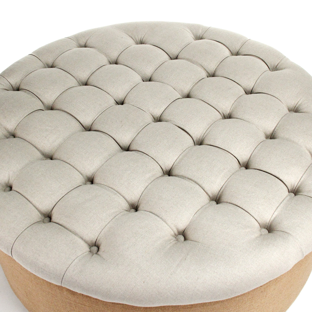 Tufted Round Ottoman by Zentique