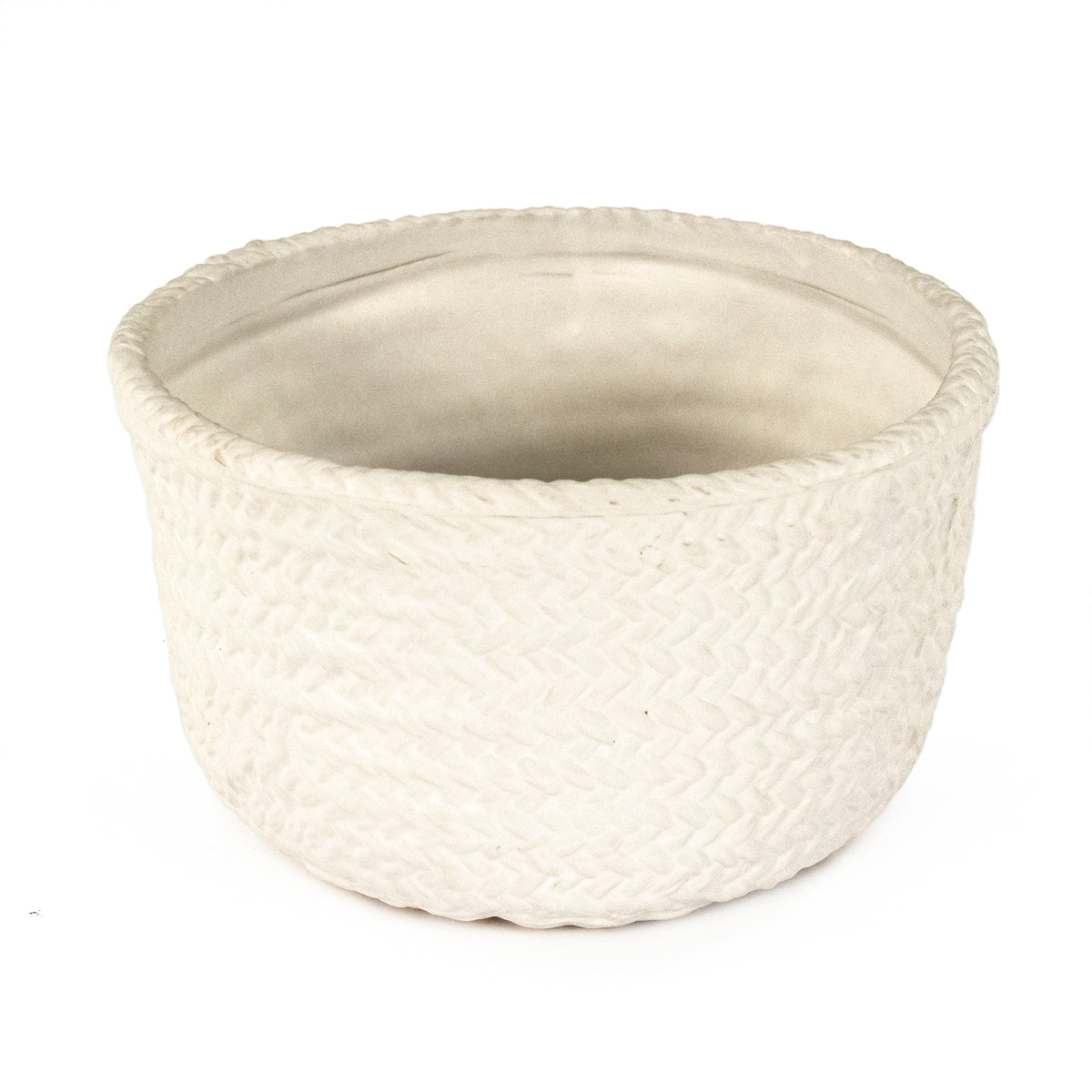 White Cross Weave Deep Dish Small by Zentique