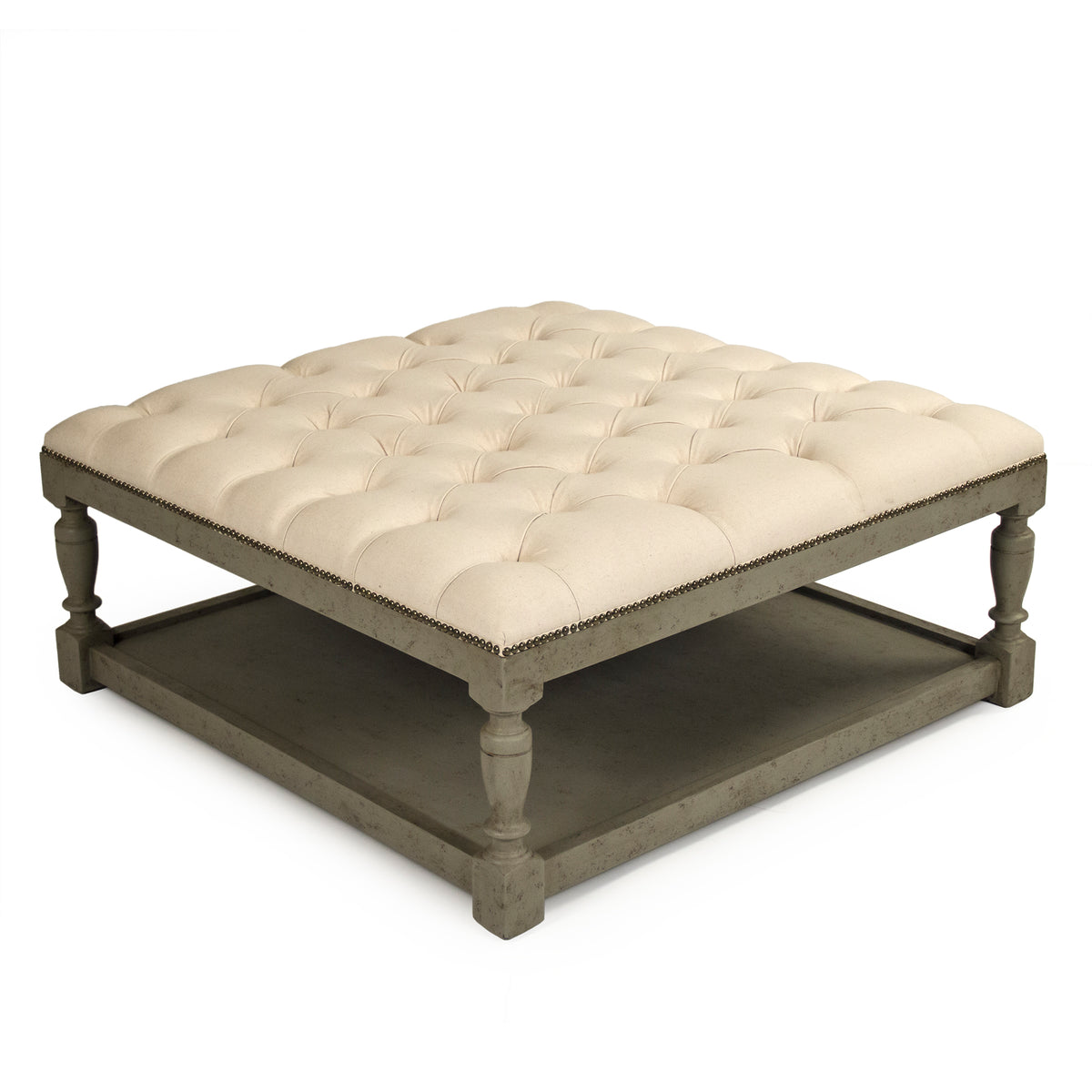 Square Tufted Ottoman by Zentique