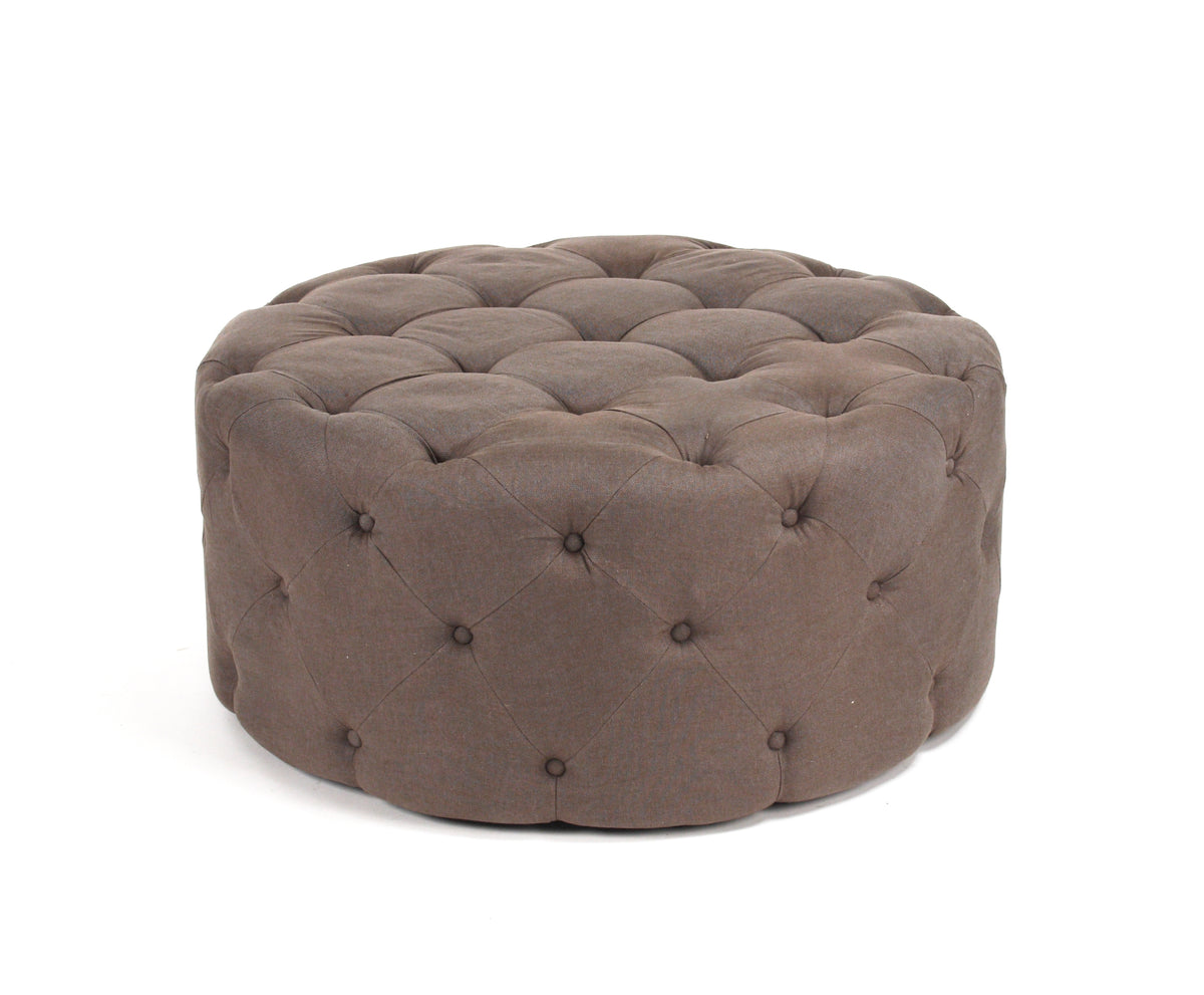 Round Tufted Ottoman by Zentique