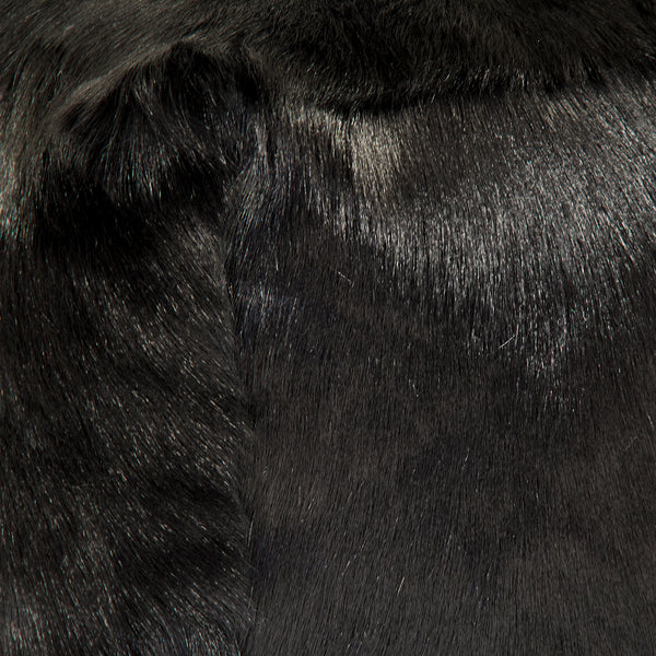 Tibetan Black Goat Fur Pouf by Zentique