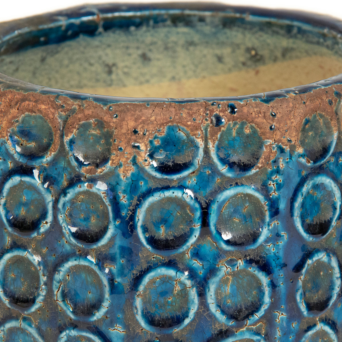 Distressed Blue Dotted Vase Large by Zentique