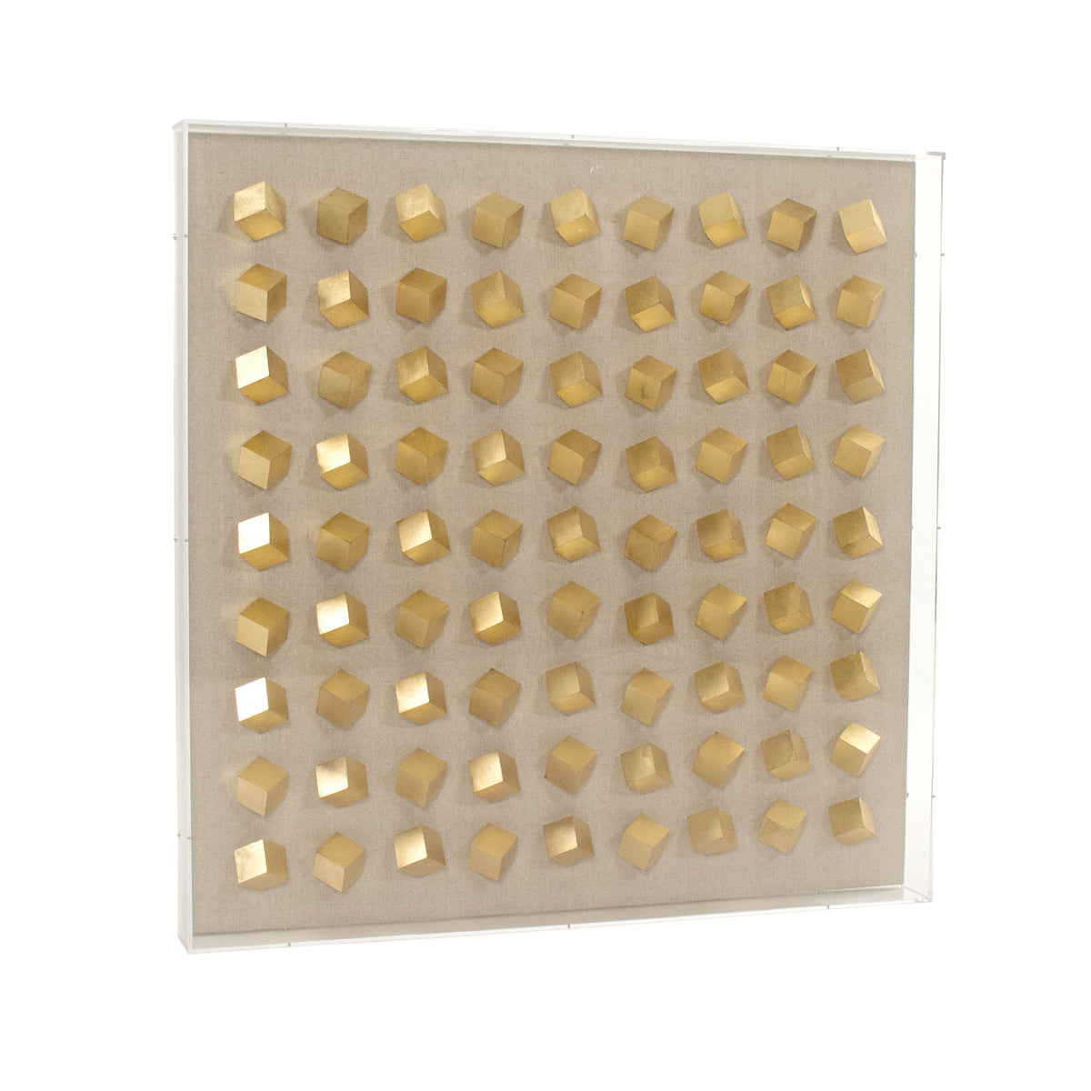 Golden Cubes in Acrylic Wall Art by Zentique